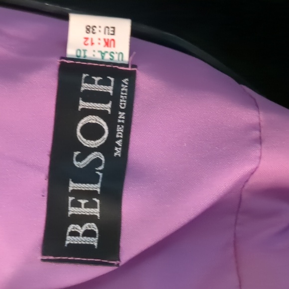 BELSOIE* prom gown size 10, lavender grape EUC. Chiffon sleeves, lined, boning - Picture 7 of 10